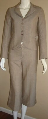 Conjunto de traje chaqueta blazer y pantalones recortados de mezcla de lana REBECCA TAYLOR talla 4 Foto 1 de 4