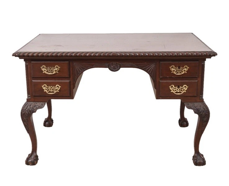 Escritorio Feldenkrais Chippendale Estilo Tallado Caoba Socios Foto 1 de 4