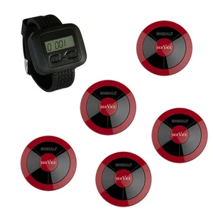 SINGCALL Wireless Calling System for Kitchen, Bar,1 Watch 5 Single-key Pagers - Picture 1 of 9