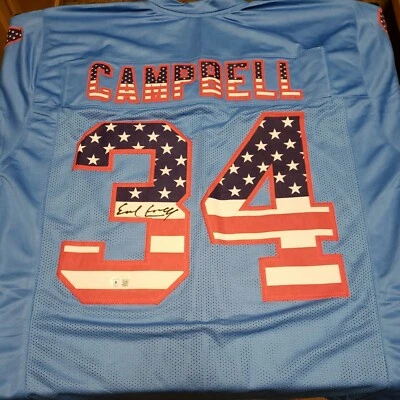 💥HOF💥EARL CAMPBELL💥FIRMADO 💥NUEVO🏈ALILERS🏈CAMISETA BANDERA DE ESTADOS UNIDOS HOLOGRAMA BECKETT Foto 1 de 4