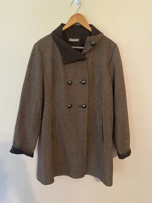 Chaquetón Kanar Vintage Marrón Años 70 Mujer Talla Grande 80% Lana, Botones y Cuello Foto 1 de 4