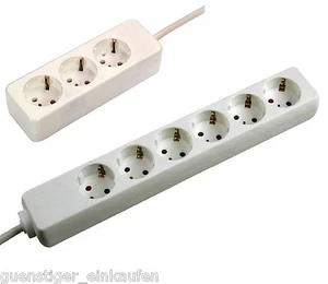 3 Fach / 6 Fach Steckdosenleiste 1,4m/ 3m wählbar Stecker Mehrfachsteckdose - Bild 1 von 6
