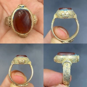 Anillo raro piedra ágata romana antigua único - Imagen 1 de 8