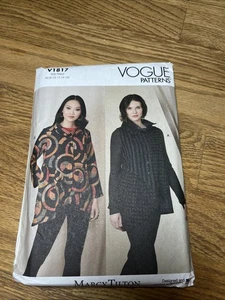 Vogue V1817 Misses 8 to 16 Marcy Tilton Jacket and Vest Sewing Pattern New - Picture 1 of 1