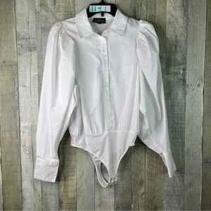 Danielle Bernstein Small Button Front Puffärmel 2 Button Cuff GString Body - Bild 1 von 8