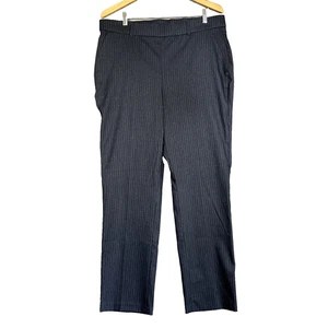 Rafaella Pants Women's 16 Gray Pull-On Stretch Charcoal Pinstripe Career Office - Picture 1 of 11