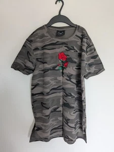 Project X Paris Mens Army Camouflage T-shirt With Stand Out RedRose Short Sleeve - Picture 1 of 7