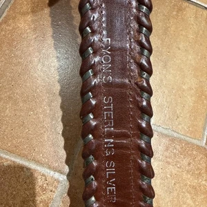 Ryon’s Sterling Silver Leather Western Belt Sz 36 Vintage - Picture 1 of 12