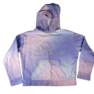 Adidas Hoodie Youth XL Pullover Sweatshirt Purple Blue Pink Ombre Metallic 16 - Picture 1 of 7