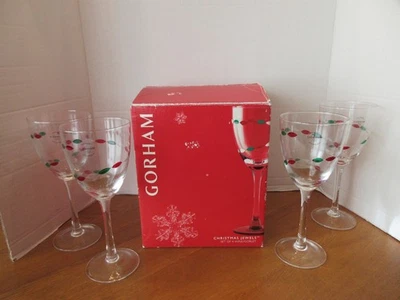 “JOYAS DE NAVIDAD” Gorham 4 copas de agua/vino - 8 3/4” de alta capacidad 12 OZ. Nuevo en caja Foto 1 de 4