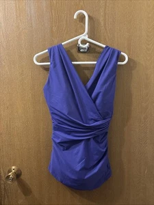 Traje de baño Lands End para mujer púrpura de una pieza -Talla 10 DDD-NUEVO- - Imagen 1 de 6