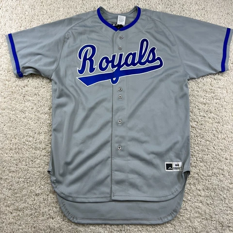 Kansas City Royals Powers Gray Blue Stitched Baseball Jersey # 25 Mens 44 /Large Cover