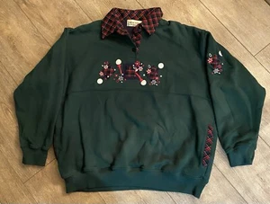 Sudadera De Colección Alice Collins Para Mujer Talla L Verde Cuello de Golf Bordada - Imagen 1 de 5