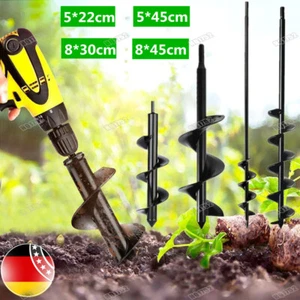 Erdbohrer Gartenbohrer für Bohrmaschine Schnecken Spiralbohrer Blume Pfahlbohrer - Bild 1 von 15