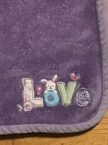 HTF Small Wonders Purple “Love” Bunny Bird Blanket - Picture 1 of 6
