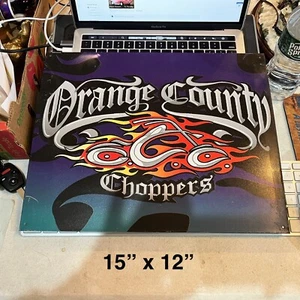OCC ORANGE COUNTY CHOPPERS TIN FLAMES METAL SIGN 12" X 15" - Picture 1 of 2