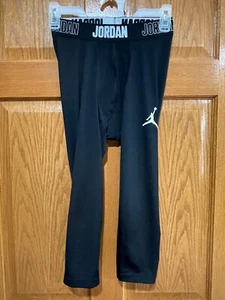 NIKE JORDAN FLIGHT Training Youth Boys M Black Compression Dri-Fit Tights 23 EUC - Picture 1 of 5