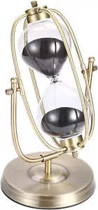 Hourglass 30 Min Sand Timer Brass Rotating Antique Vintage Hour Glass - Picture 1 of 6
