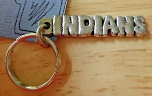Silver PEWTER 55x11mm Mascot Team Says Indians Keychain 27mm Keyring - Picture 1 of 3