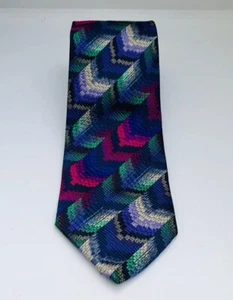 MISSONI Italian Silk Mens Tie Necktie Classic Dress Luxury Multicolor 3 1/2” - Picture 1 of 10