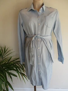 SERAPHINE MATERNITY & NURSING PALE BLUE DENIM SHIRT DRESS SIZE 8 - Picture 1 of 2