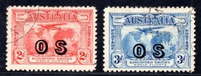 AUSTRALIA OFFICIALS 1931 SC. #O1-O2 LIGHTLY USED - Image 1 of 2