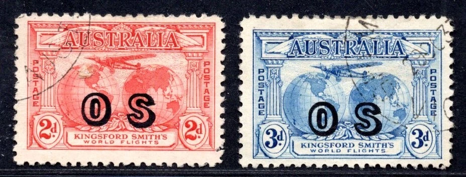 AUSTRALIA OFFICIALS 1931 SC. #O1-O2 LIGHTLY USED - Image 1 of 2
