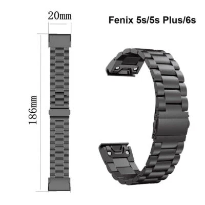 Pulsera de metal de acero inoxidable de ajuste rápido para reloj Garmin Fenix 5 5S 5X y Plus Foto 1 de 4