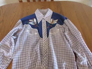 vintage H bar C western shirt 16.5 - Picture 1 of 6
