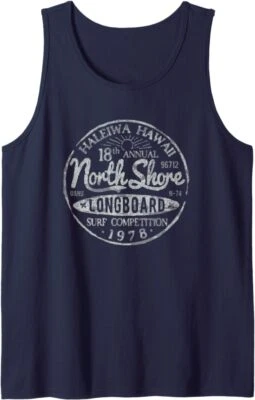 Camiseta sin mangas Long Board North Shore Surf Vintage Hawaii Beach Foto 1 de 2