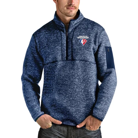 XL Washington Wizard Baaketball Long Sleeve Blue NBA 1/4 Zip Fleece Sweatshirt Cover