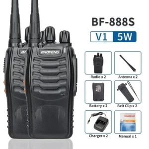 2x Baofeng BF-888S Walkie Talkie Zestaw radiotelefonów ręcznych 5KM Radiotelefony 16 kanałów - Zdjęcie 1 z 12