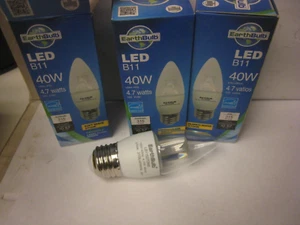 EarthBulb - 3 Pack - LED B11 40W Soft White 4.7 Watts Dimmable Med base Bulb - Picture 1 of 9