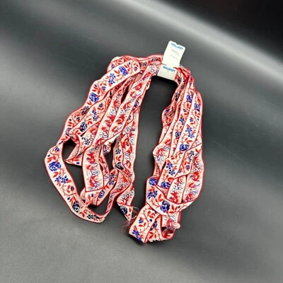 Cinta Bordada Vintage Rojo Azul Floral Rosa Años 80 Aproximadamente 14 Pies Retro Foto 1 de 4