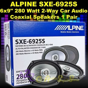 ALPINE SXE-6925S 2-WAY 6X9 " 280 W PEAK COAXIAL CAR AUDIO SPEAKERS 280 WATTS NEW - Picture 1 of 2