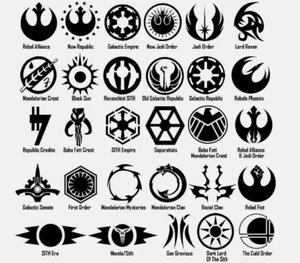 Star Wars Symbols Vinyl Decal Sticker Door Window Starwars Galactic Sith Jedi - Picture 1 of 4