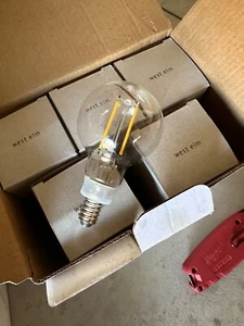 6 PACK - West Elm LED G16 Globe Clear Replacement bulbs 2 WATTS - Picture 1 of 4