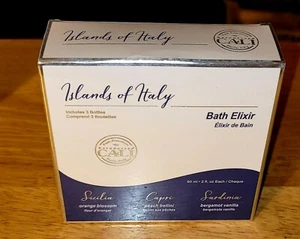 3 Bottles of Islands Of Italy Bath Elixir *Orange, Peach, Bergamot* 2 Fl Oz 60ml - Picture 1 of 3