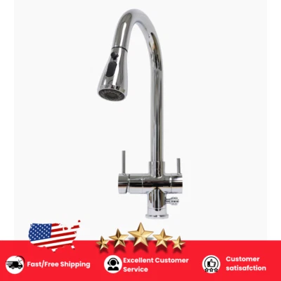 IONFAUCET 16" Kangen Enagic Kitchen Faucet Dual Handle Retractable Pull-Down Spray Head