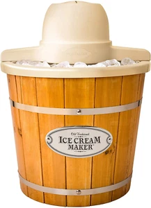 Nostalgia Electric Ice Cream Maker, Old Fashioned Bucket Style Ice Cream Machine - Picture 1 of 7