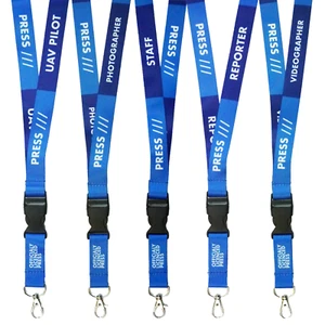 Offical Press Lanyard with Detachable Clip, Blue and Navy - Picture 1 of 20