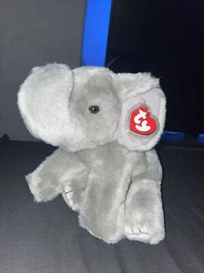 Ty Beanie: 1997 Grey Elephant Soft Plush Toy W/ Protected Tag - RARE - Retired - Picture 1 of 8