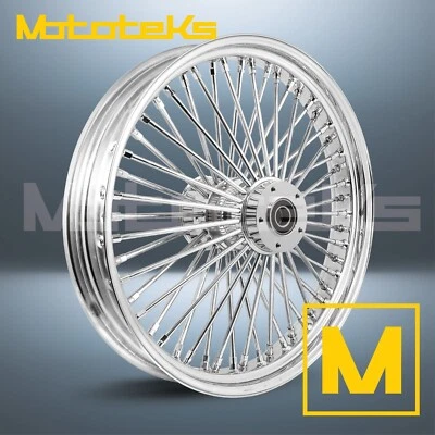 21X2.15 FAT SPOKE WHEEL 52 STAINLESS FOR HARLEY DYNA SPORTSTER MODELS FRONT RIM - Image 1 of 4