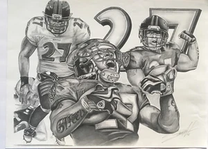 🔥Ray Rice Ravens NFL FOOTBALL SCHWARZ & WEISS COLORIERUNG Zeichnung POSTER 18x24 - Bild 1 von 5