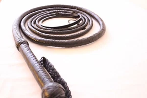 8 feetGenuine Kangaroo Leather Heavy Duty Bull Whip Dominant Adult Punish Hunter - Picture 1 of 7