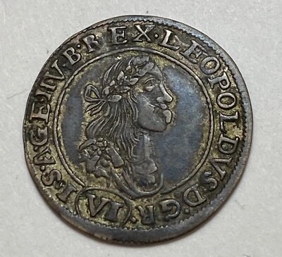 1671 KB Hungary Silver Six Krajczar 6 KR Leopold I KM # 164 - Image 1 of 2