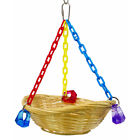 Parrot Cage Bird Toy Hanging Easy Install Quick Link Bamboo Basket Swing Fun