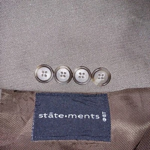 Statements Blazer Mens 40S Brown Greige Suit Jacket Sport Coat Interview Prom - Picture 1 of 12