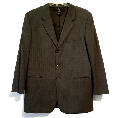 CLAIBORNE 2 pc Men's suit   Jacket and Pants  42R  36 x 30 Grey/Black pinstripe - Image 1 of 4