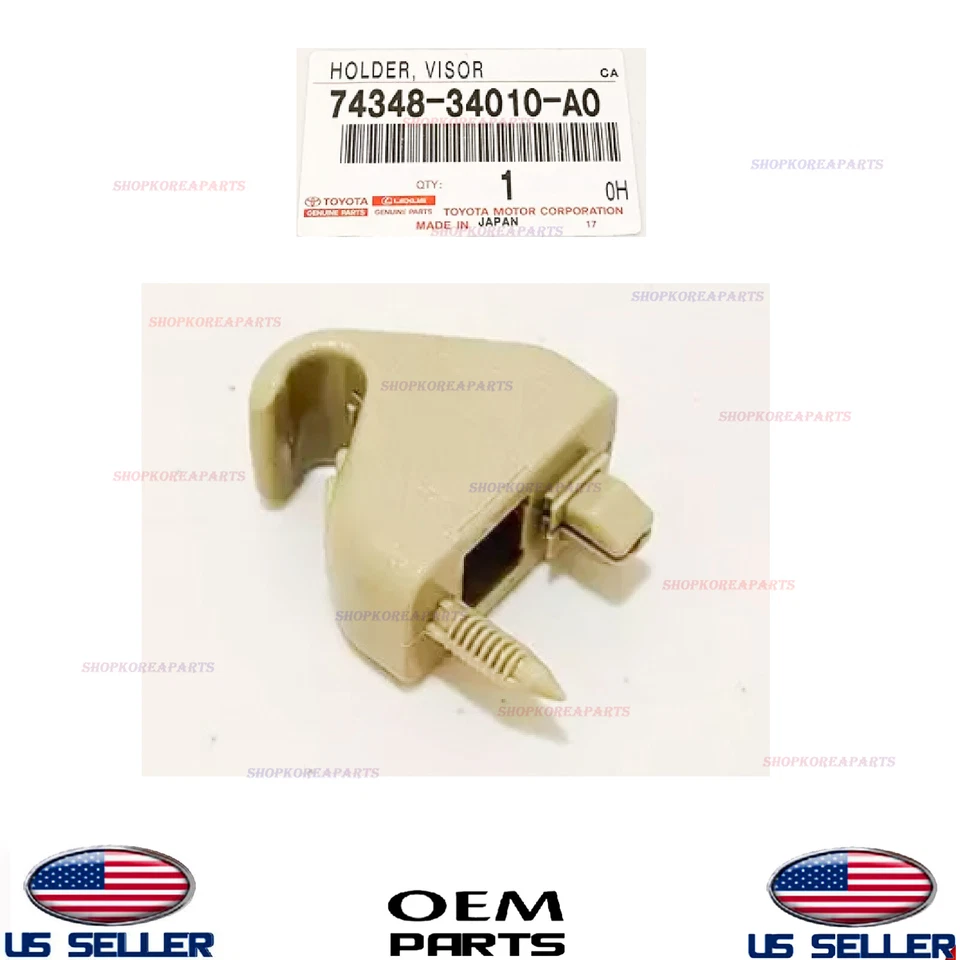 Suporte de viseira genuíno marfim 1 peça ⭐OEM⭐ Toyota Tundra 4Runner Lexus GX470 *Ver lista - Imagem 1 de 1